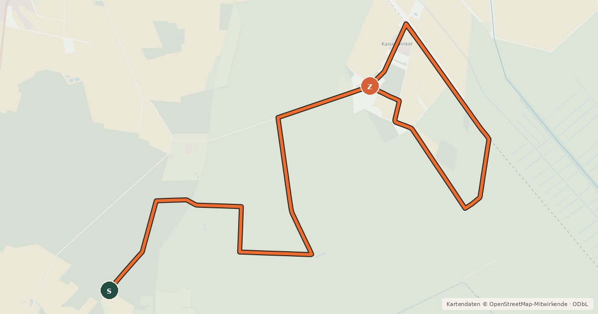 Kartenübersicht der Radroute Rad- und Wanderweg Niedersächsischer Drömling