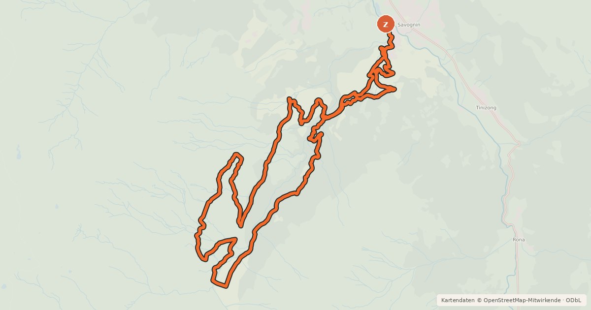 Kartenübersicht der Radroute Radons Bike