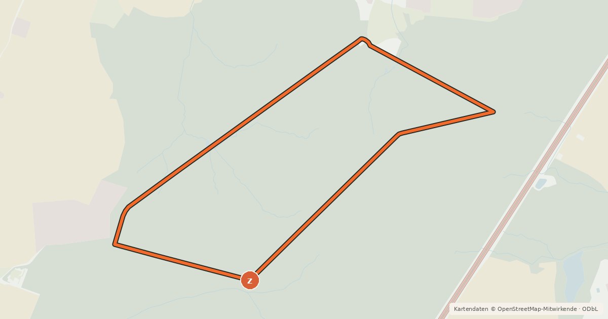 Kartenübersicht der Radroute Radrennstrecke Rossauer Wald (5,4km)