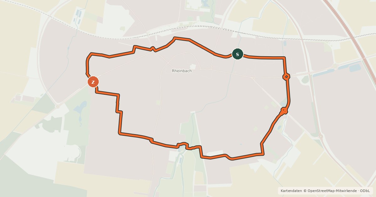 Kartenübersicht der Radroute Radring Rheinbach