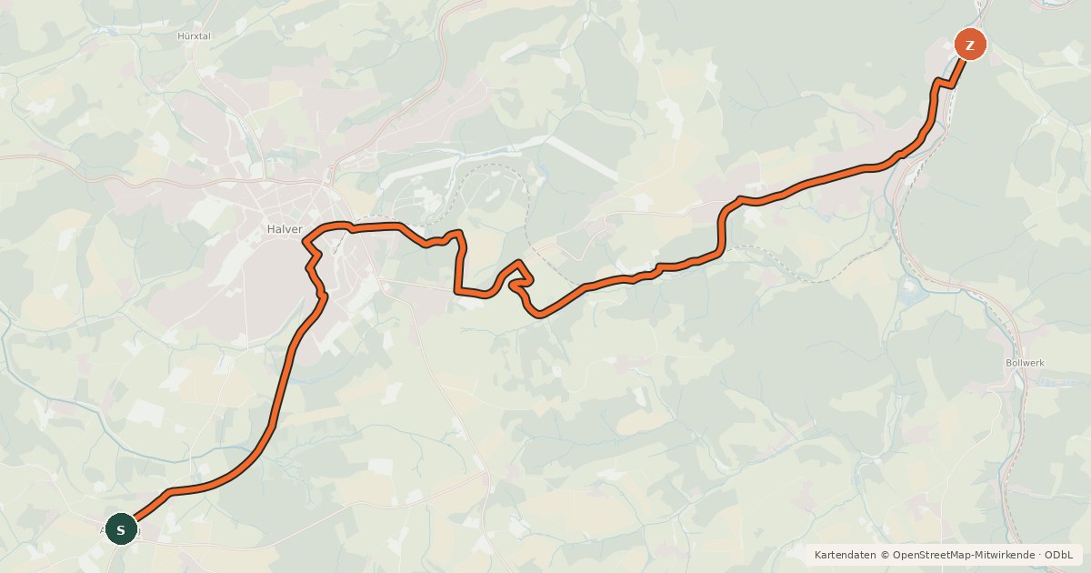 Kartenübersicht der Radroute Radroute 01-02