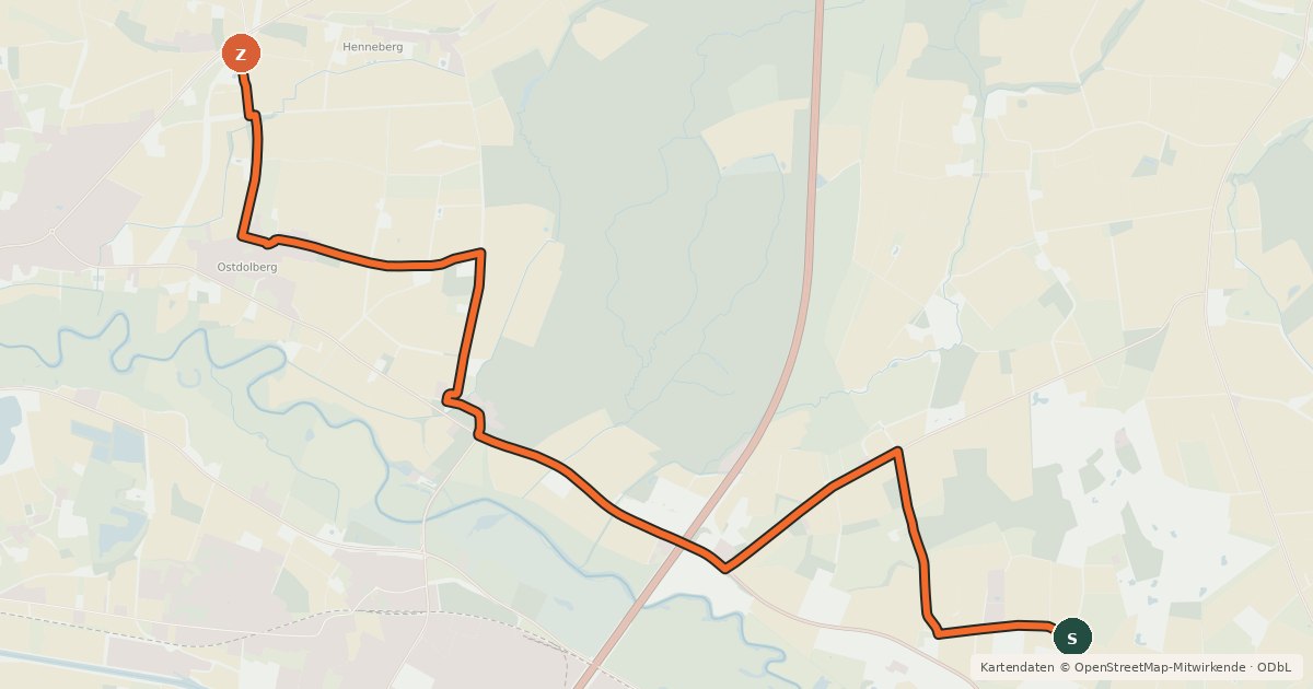 Kartenübersicht der Radroute Radroute 01-69