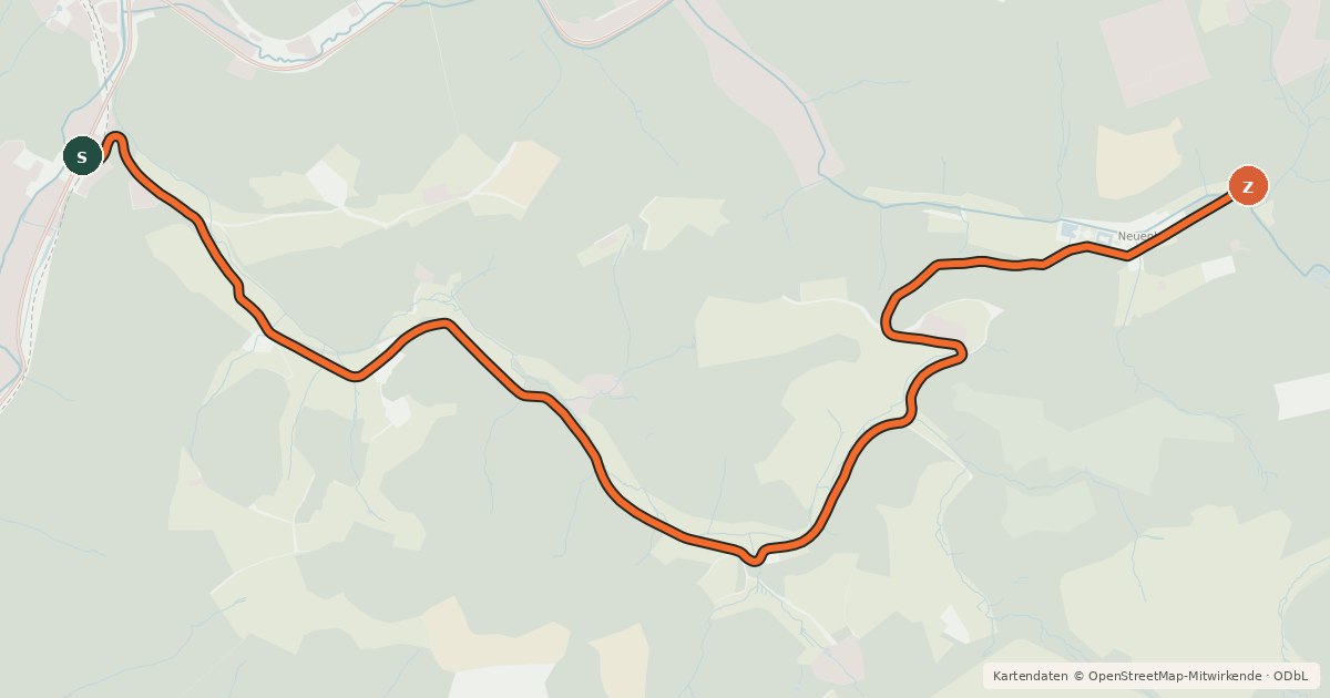 Kartenübersicht der Radroute Radroute 02-08