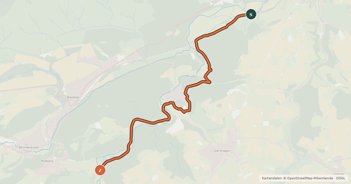Kartenübersicht der Radroute Radroute 03-04