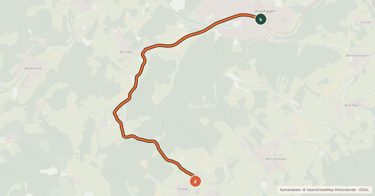 Kartenübersicht der Radroute Radroute 03-04