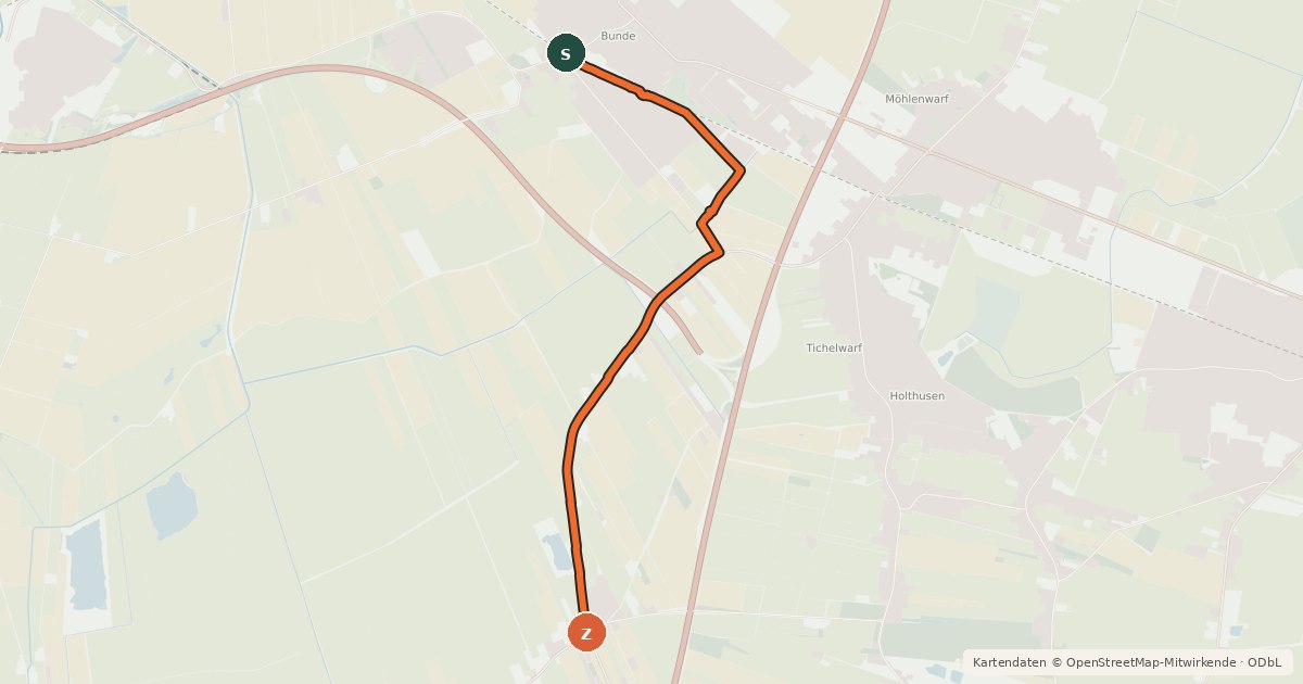 Kartenübersicht der Radroute Radroute 03-22
