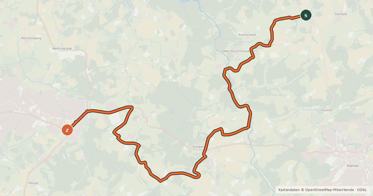 Kartenübersicht der Radroute Radroute 03-93
