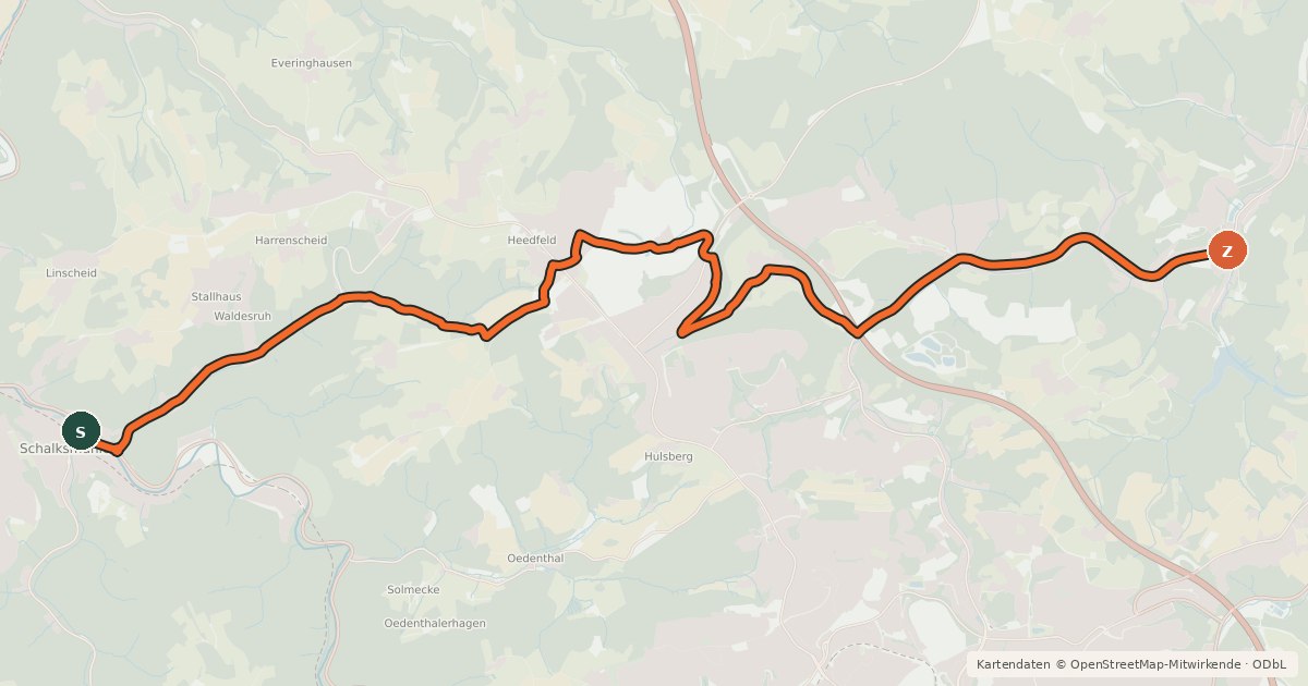 Kartenübersicht der Radroute Radroute 04-05