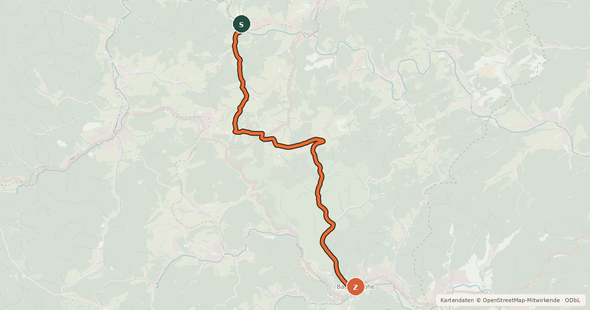 Kartenübersicht der Radroute Radroute 04-21