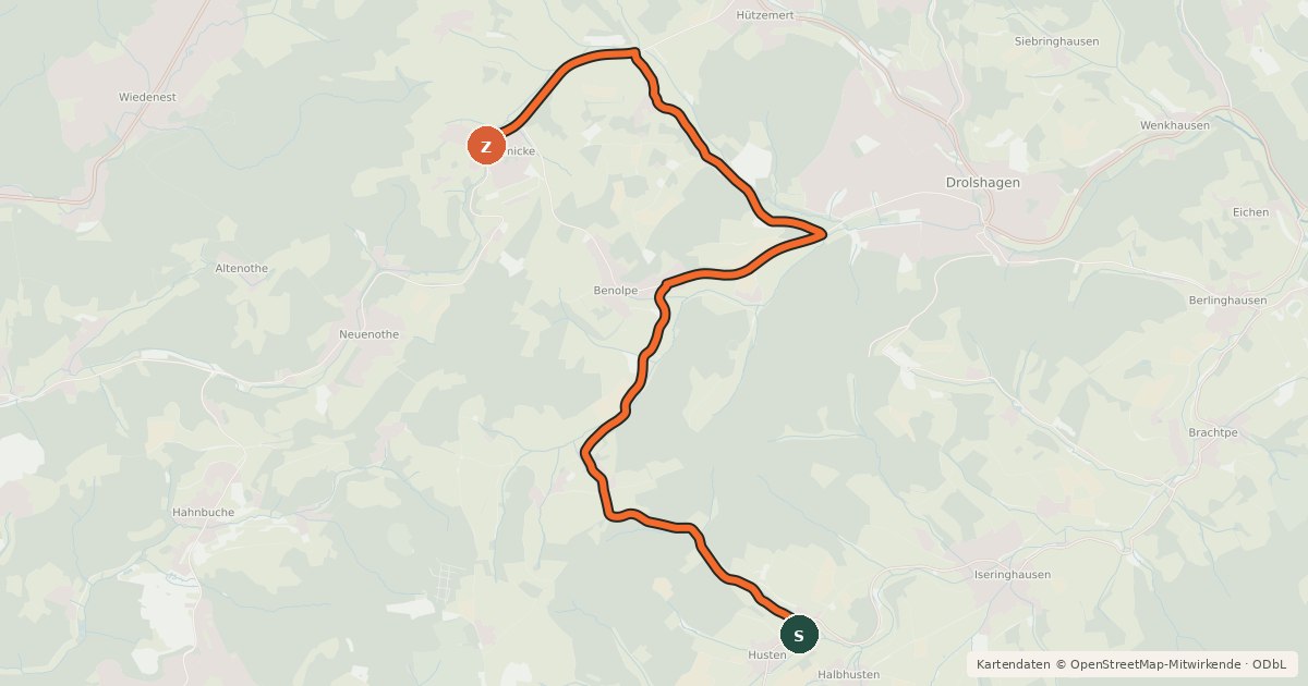 Kartenübersicht der Radroute Radroute 04-33