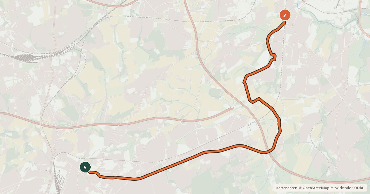 Kartenübersicht der Radroute Radroute 04-48
