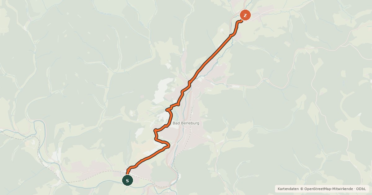Kartenübersicht der Radroute Radroute 05-06