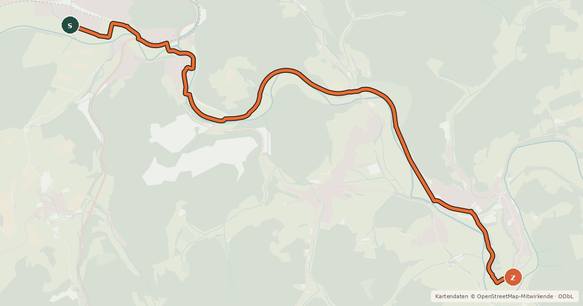 Kartenübersicht der Radroute Radroute 05-09