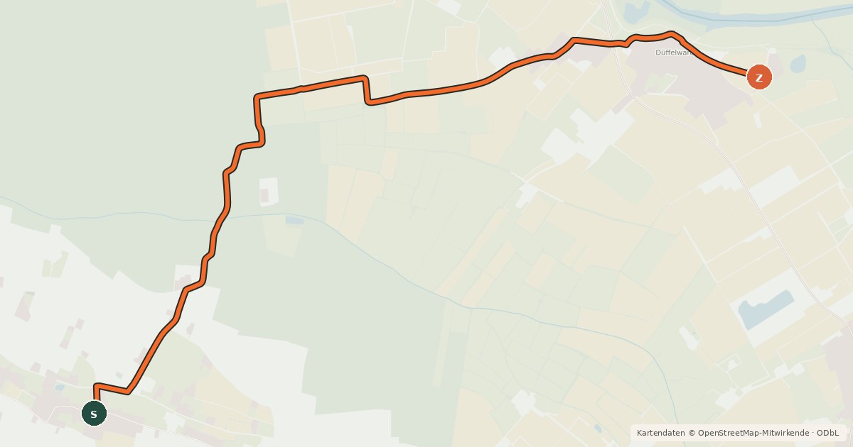 Kartenübersicht der Radroute Radroute 05-70