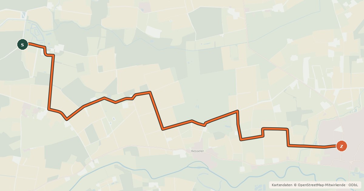 Kartenübersicht der Radroute Radroute 06-09