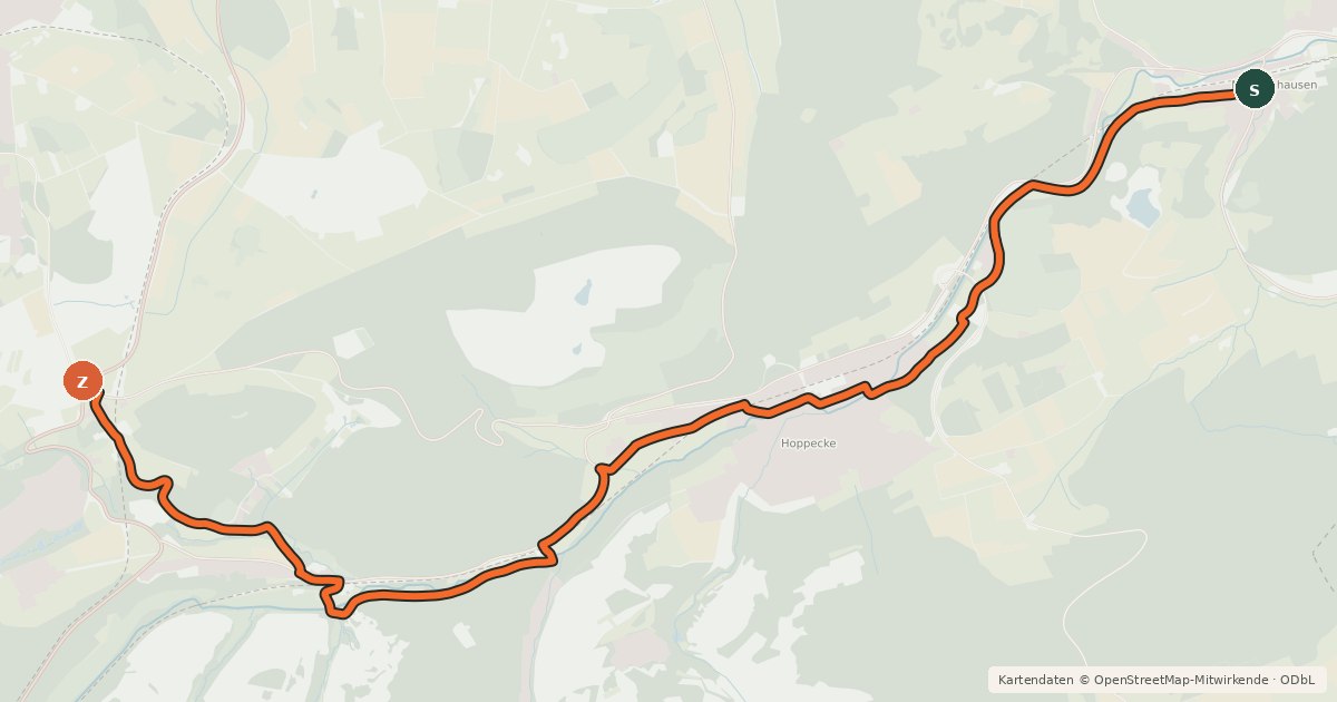 Kartenübersicht der Radroute Radroute 06-13
