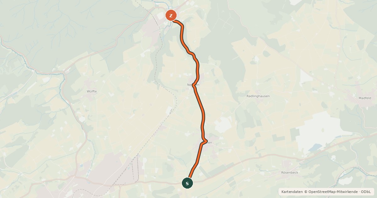 Kartenübersicht der Radroute Radroute 07-08