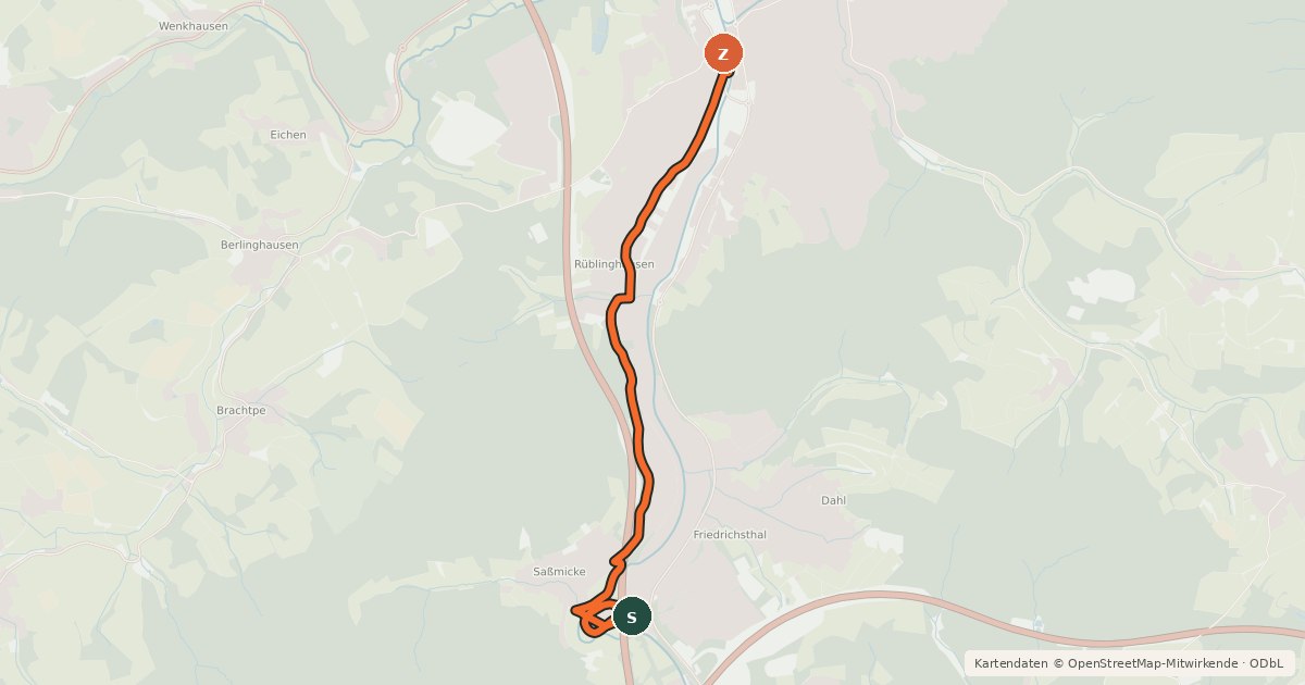 Kartenübersicht der Radroute Radroute 07-09
