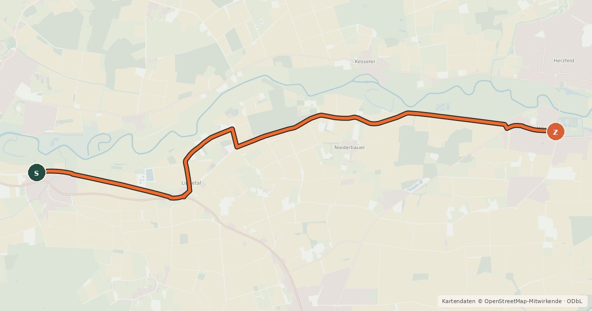 Kartenübersicht der Radroute Radroute 07-10
