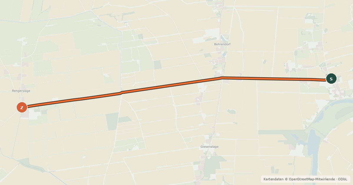 Kartenübersicht der Radroute Radroute 07-90
