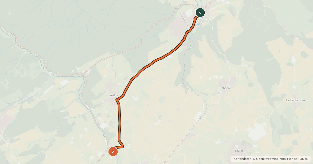 Kartenübersicht der Radroute Radroute 08-09
