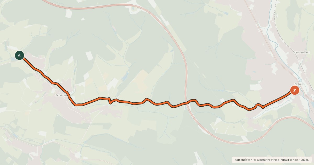 Kartenübersicht der Radroute Radroute 08-50