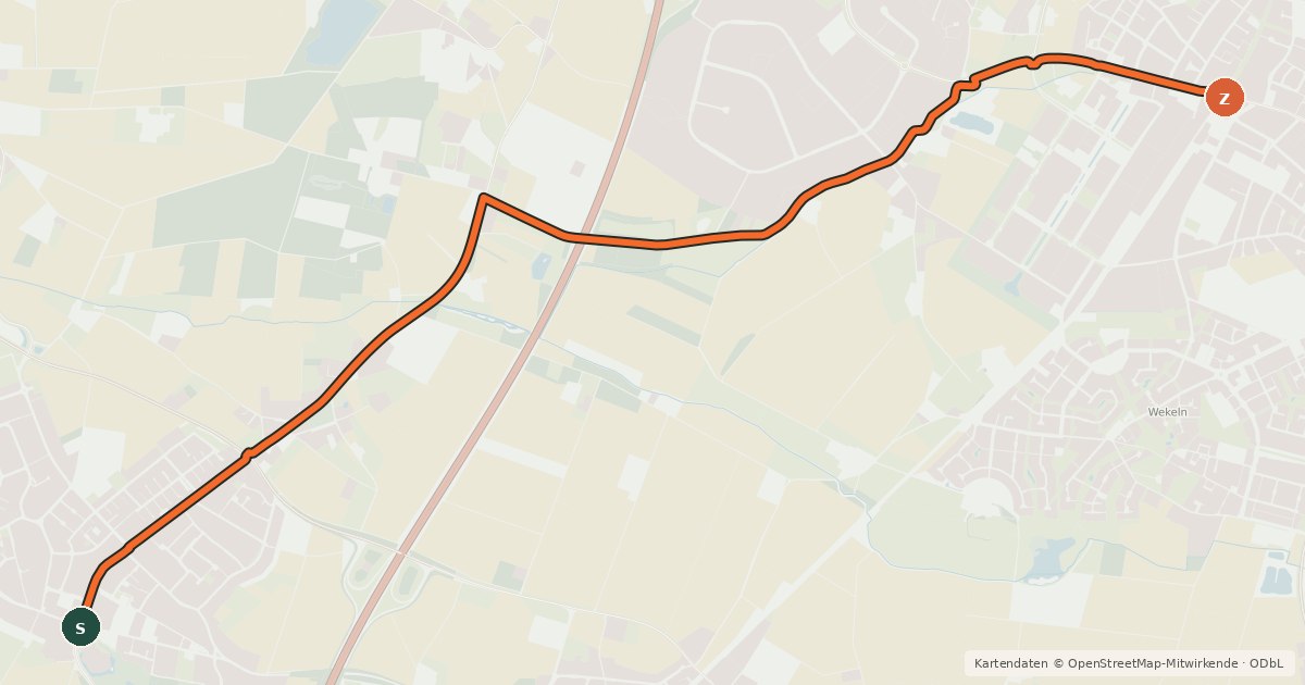 Kartenübersicht der Radroute Radroute 08-78