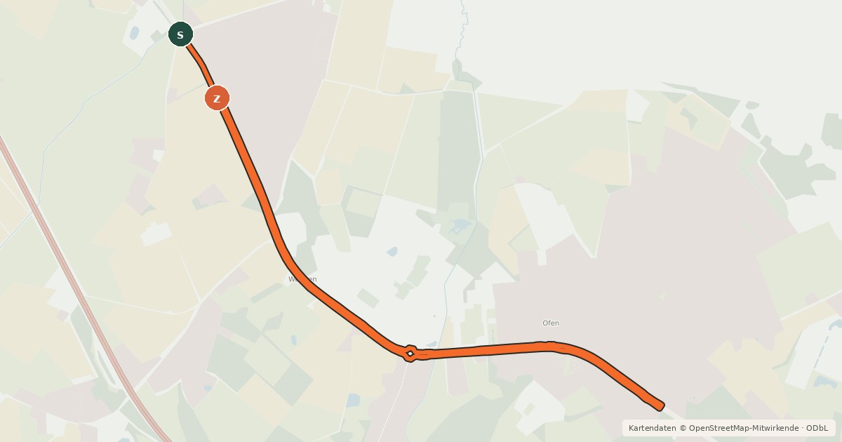Kartenübersicht der Radroute Radroute 09-13