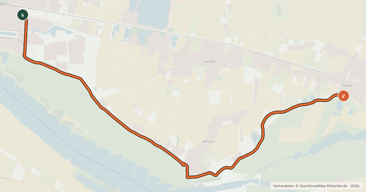 Kartenübersicht der Radroute Radroute 09-78
