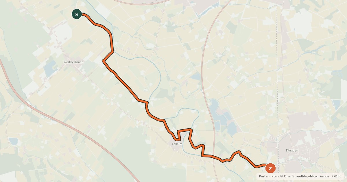 Kartenübersicht der Radroute Radroute 1-2