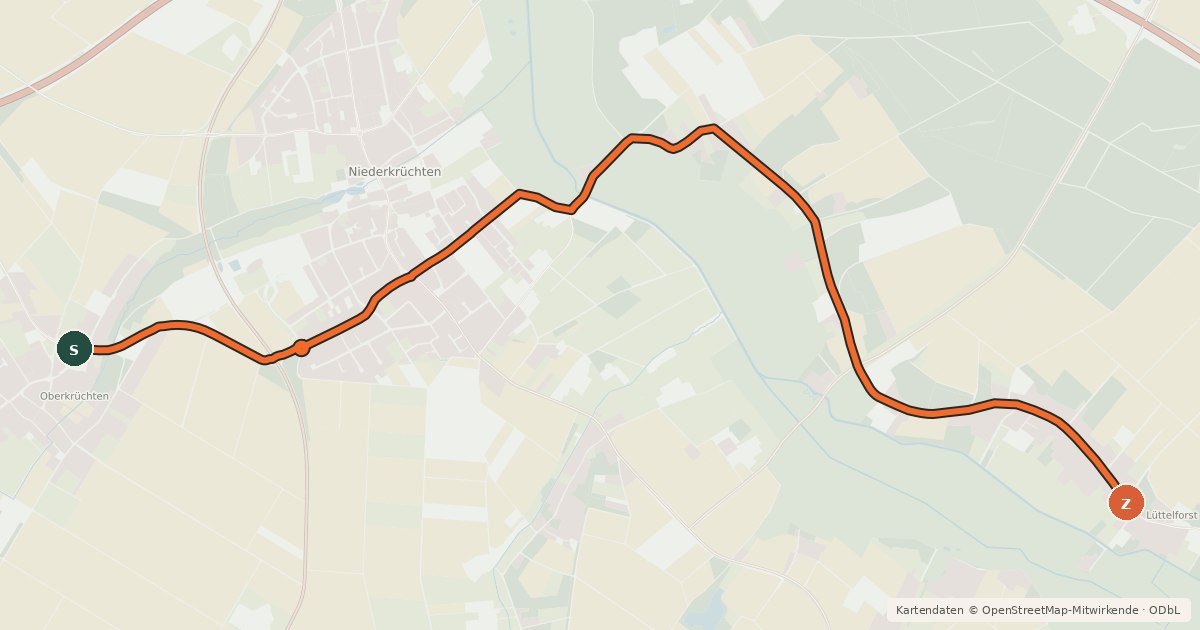 Kartenübersicht der Radroute Radroute 10-29