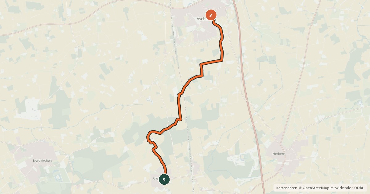 Kartenübersicht der Radroute Radroute 10-35