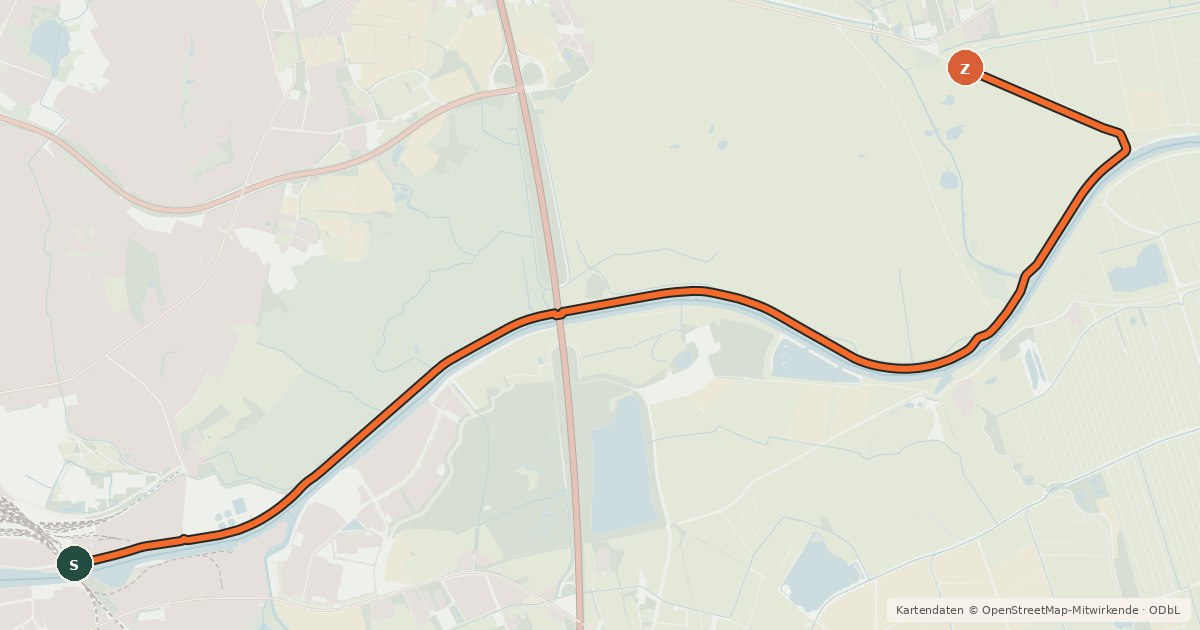 Kartenübersicht der Radroute Radroute 10-63