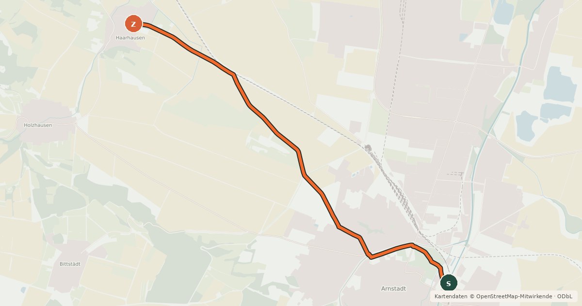 Kartenübersicht der Radroute Radroute 11-22
