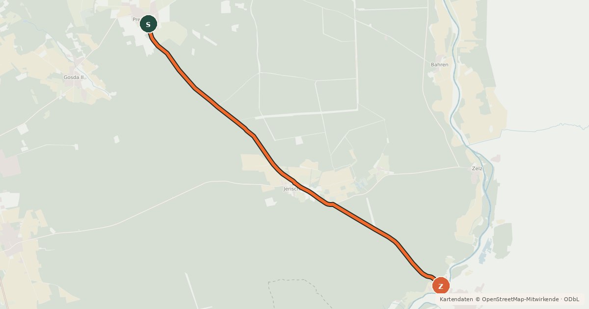 Kartenübersicht der Radroute Radroute 11-31