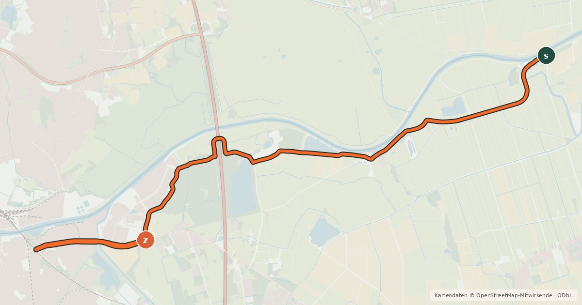 Kartenübersicht der Radroute Radroute 11-38