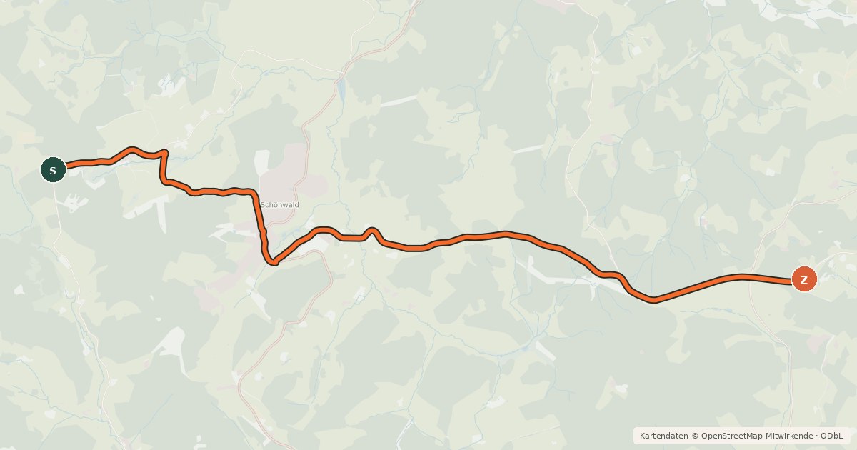 Kartenübersicht der Radroute Radroute 12-13