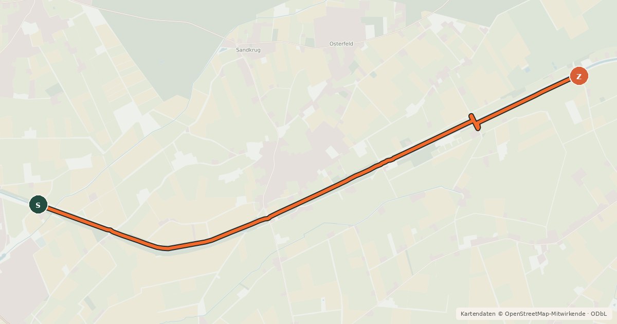Kartenübersicht der Radroute Radroute 12-17