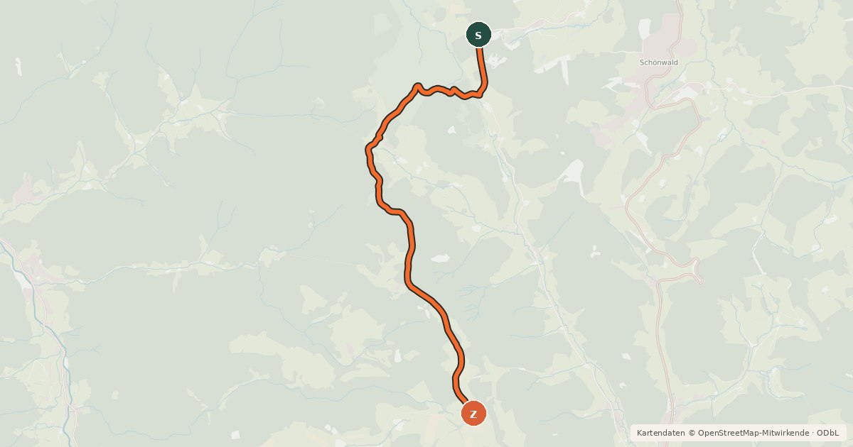 Kartenübersicht der Radroute Radroute 12-22
