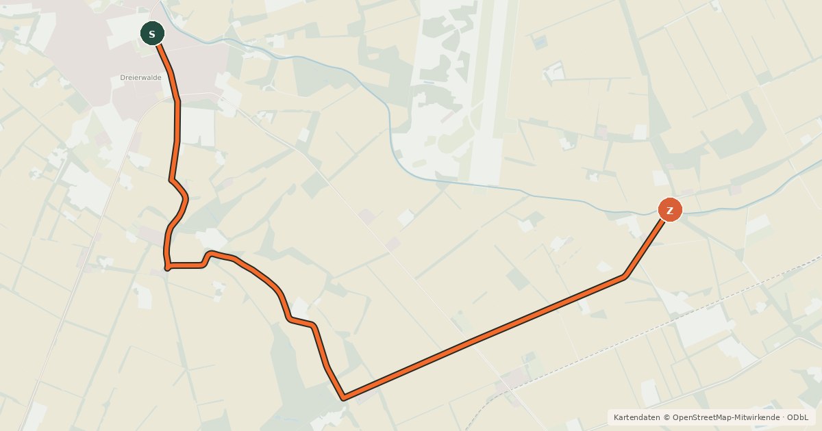 Kartenübersicht der Radroute Radroute 12-47