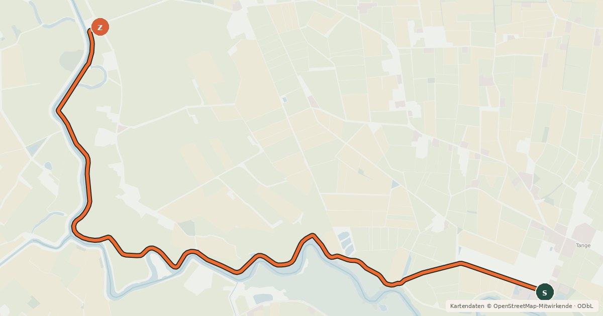 Kartenübersicht der Radroute Radroute 12-65