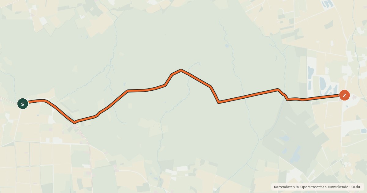 Kartenübersicht der Radroute Radroute 13-14