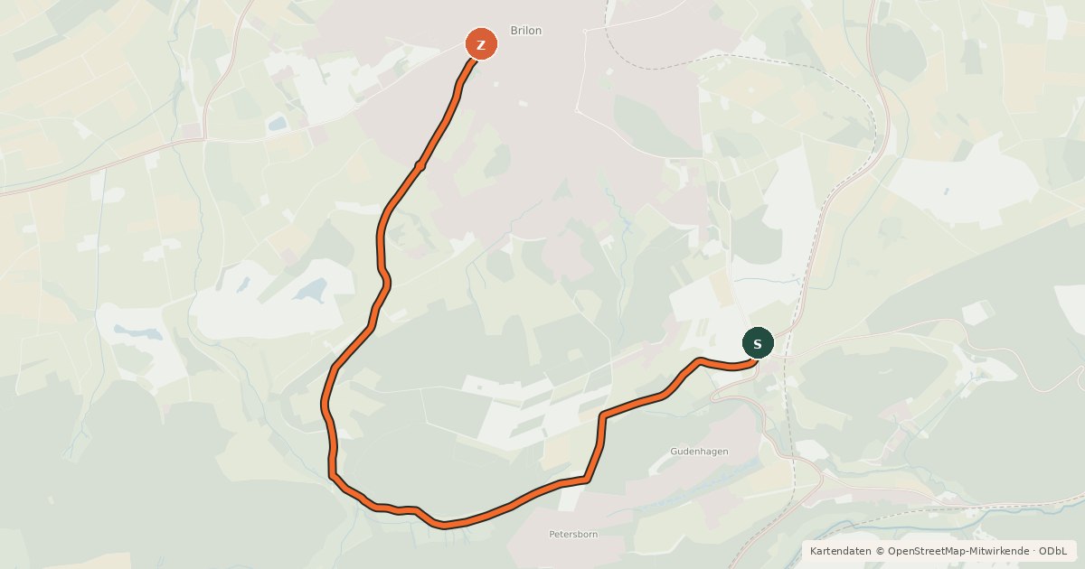 Kartenübersicht der Radroute Radroute 13-48