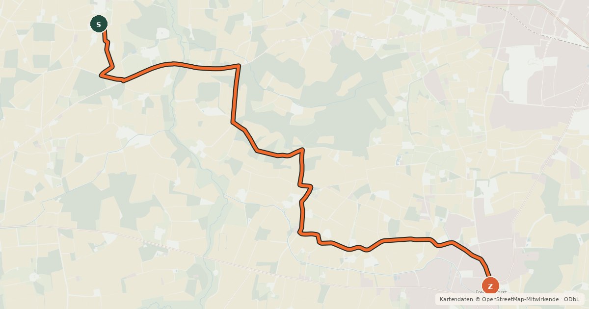 Kartenübersicht der Radroute Radroute 13-53