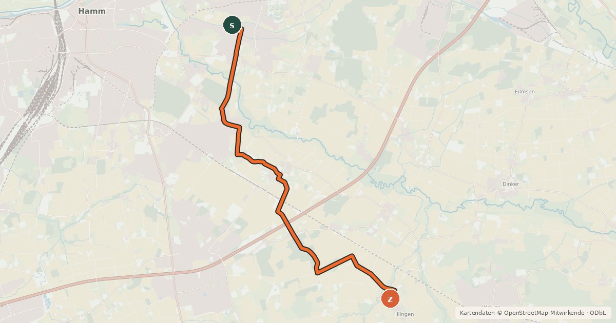 Kartenübersicht der Radroute Radroute 13-53