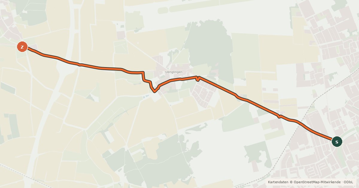 Kartenübersicht der Radroute Radroute 13-81