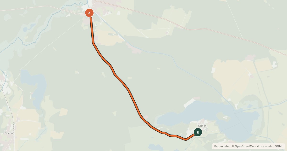 Kartenübersicht der Radroute Radroute 14-18