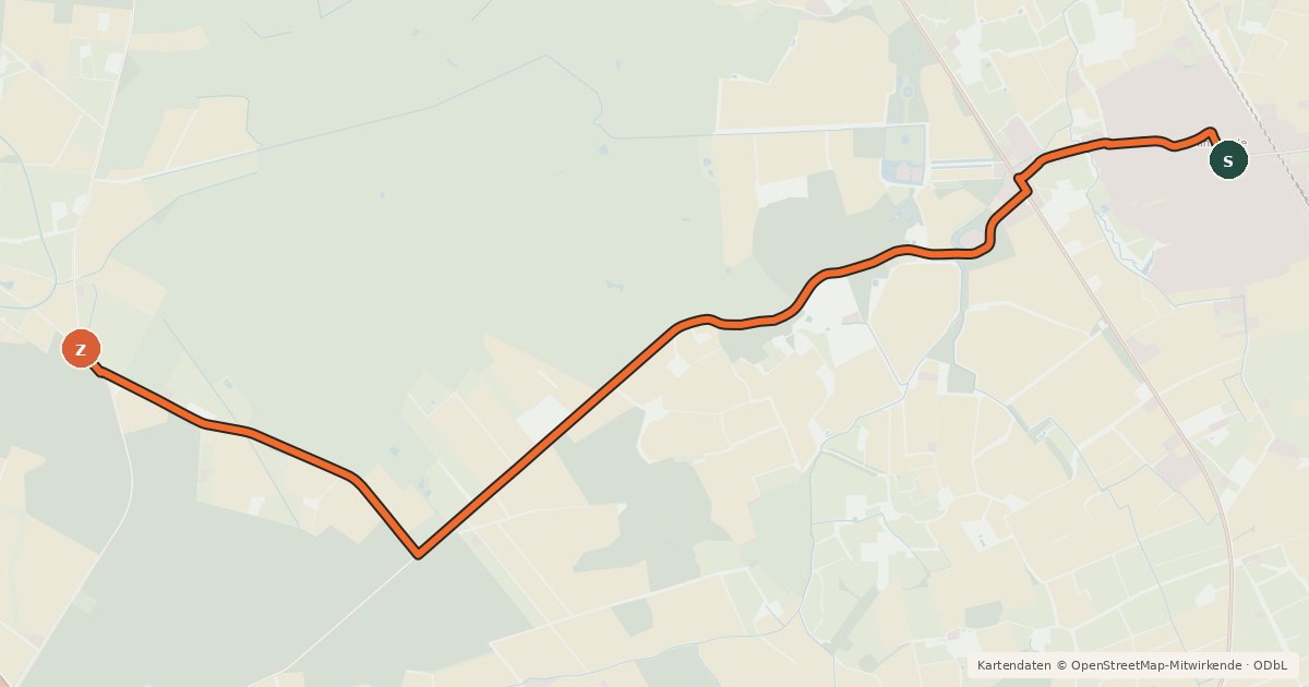 Kartenübersicht der Radroute Radroute 14-25