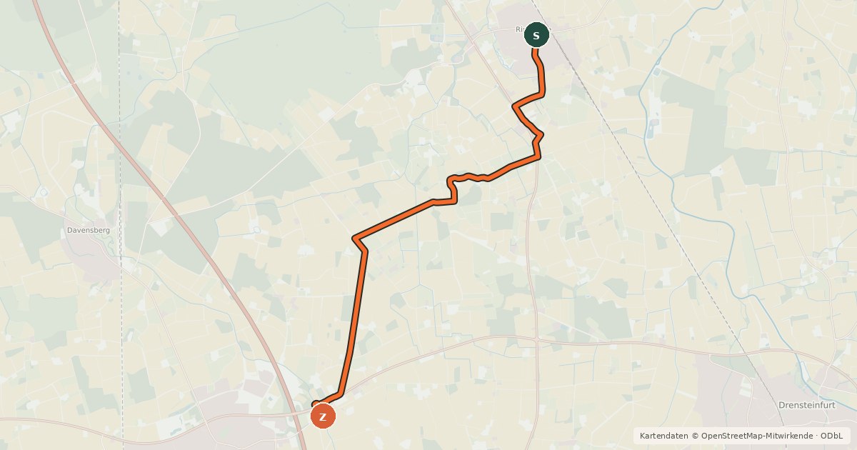 Kartenübersicht der Radroute Radroute 14-26