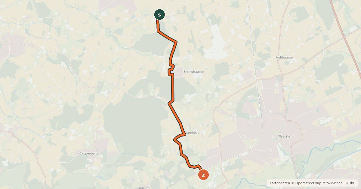 Kartenübersicht der Radroute Radroute 14-30